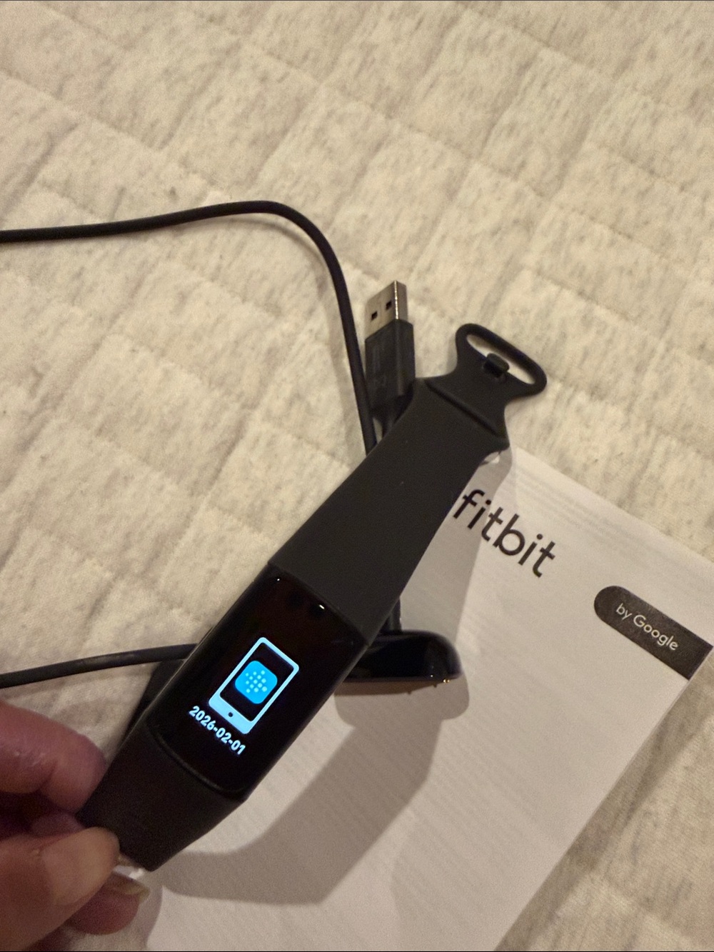 fitbit Black Google fitbit charge 6 Tracker with USB Charging Cable